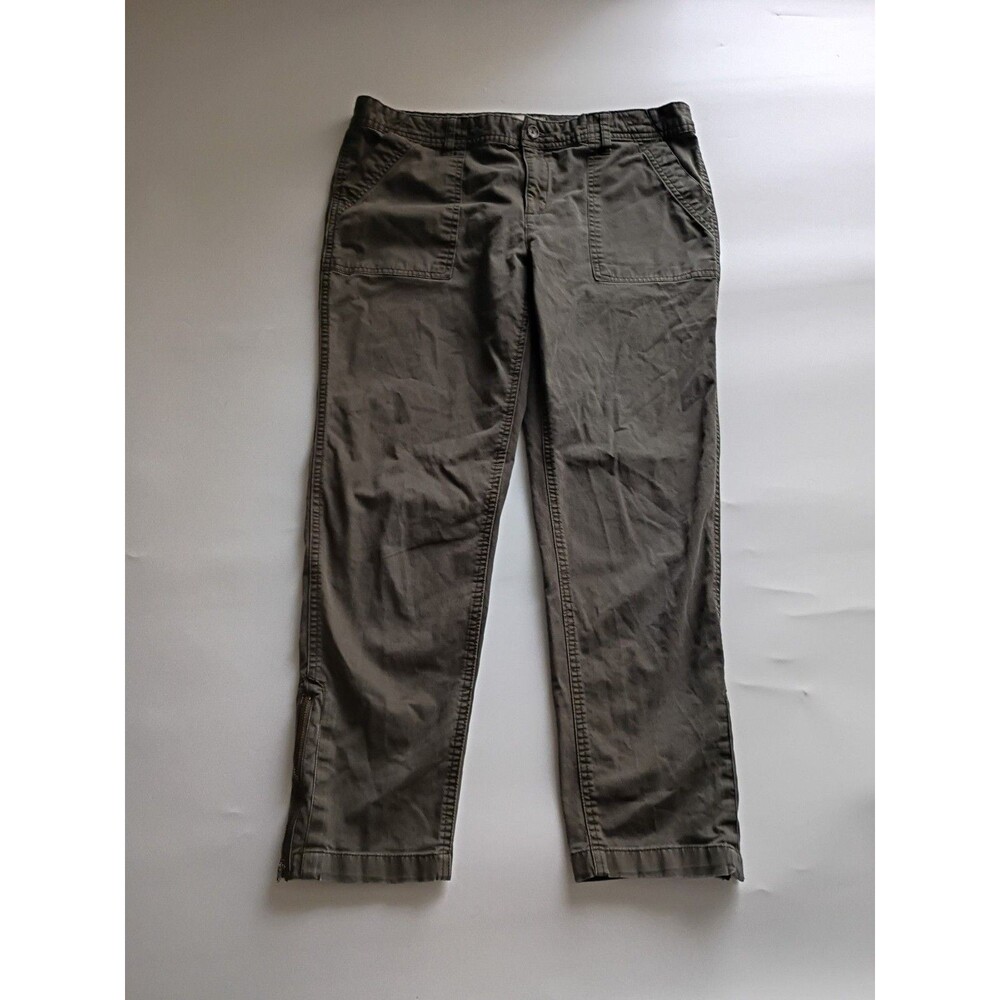 Banana Republic Ryan Fit Olive Green Utility Ankle Pants with Zipper Hem